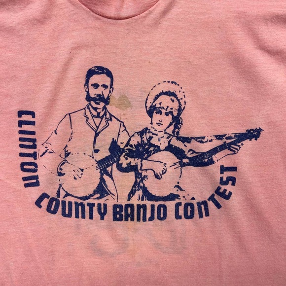 Vintage 70s Banjo Contest Clinton County The Hay Loft T-Shirt Single Stitch - Picture 2 of 12
